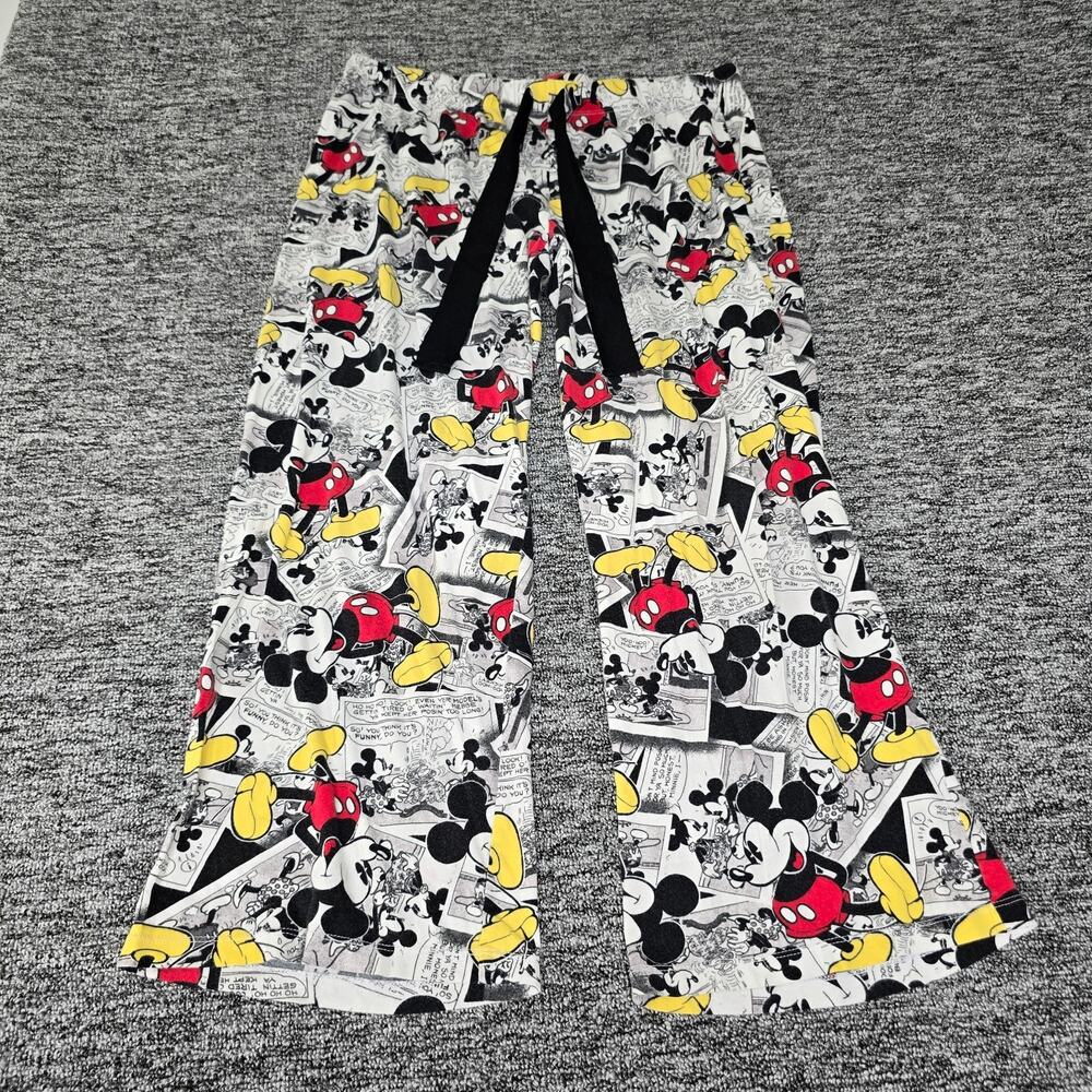 Disney Mickey Mouse Lounge Pants Women's L Colorful Comic Colorful Wide Leg